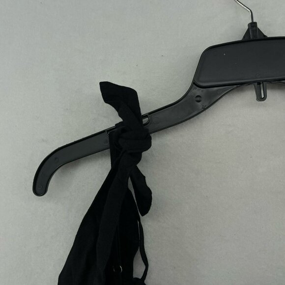 Abercrombie & Fitch Sheath Mini Dress Sz 10T Black Scoop Neck Strap Ties Linen - Picture 5 of 11